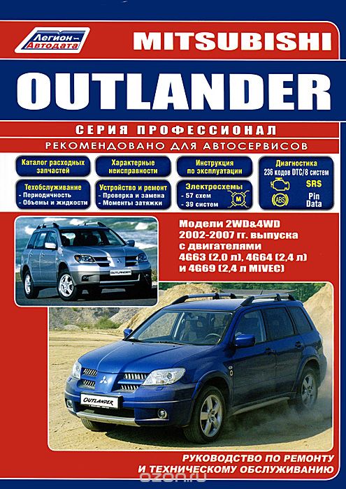 Скачать книгу "Mitsubishi Outlander. Модели 2002-2007 гг. выпуска с бензиновыми двигателями. Руководство по ремонту и техническому обслуживанию"